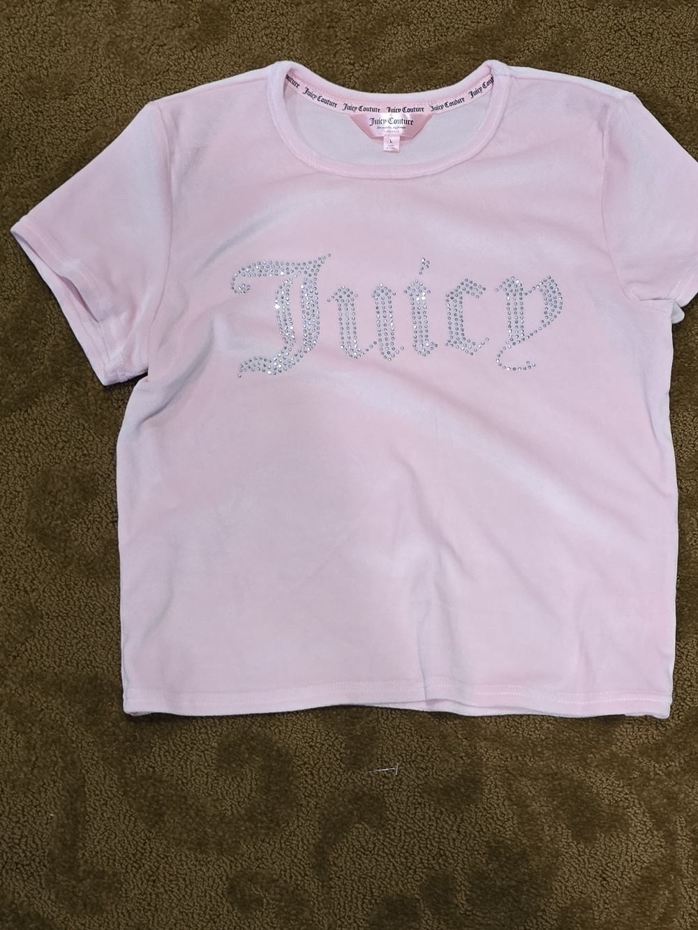 Juicy Couture Light Pink Rhinestone Logo Tee